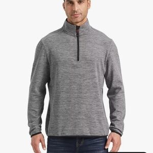 Avalanche Quarter Zip Top Stand Up Pullover Large Gray